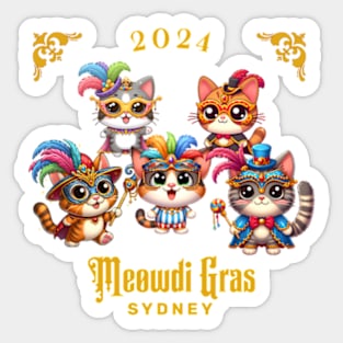 Cats carnival in Sydney Meowdi Gras 2024 Sticker